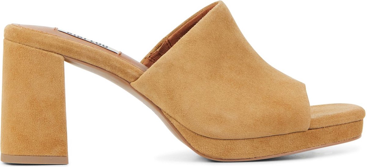 BiBi Lou Slippers / Slides Female / Sandalen - 620P30VK - Blokhak Hoogte 7 cm - Cognac - Maat 37