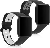 kwmobile 2x armband voor Xiaomi Redmi Watch 2 / Redmi Watch 2 Lite - Bandjes voor fitnesstracker in zwart / grijs / zwart / wit