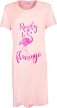 Temptation  Dames Bigshirt nachthemd slaapkleed Roze Flamingo TPNGD1901A - Maten: 3XL