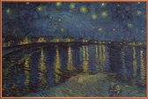 JUNIQE - Poster met kunststof lijst Van Gogh - Sterrennacht boven de