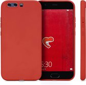 Siliconen Backcover Hoesje Huawei P10 Rood - Telefoonhoesje - Smartphonehoesje - Zonder Screen Protector