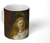 Mok - Saskia van Uylenburgh als Flora - Rembrandt van Rijn - 350 ML - Beker
