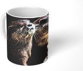 Mok - Koffiemok - Otters houden elkaar vast - Mokken - 350 ML - Beker - Koffiemokken - Theemok