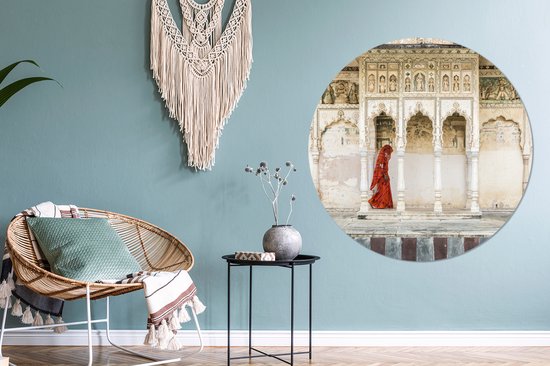 Cercle Mural - Cercle Mural Intérieur - Monastères en Inde - ⌀ 120 cm - Décoration murale - Peintures Ronds XXL