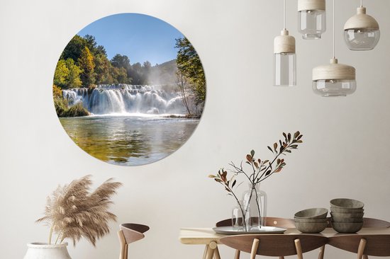 WallCircle - Wall Circle - Wall Circle - La zone boisée du parc national de Krka en Croatie - Aluminium - Dibond - 120x120 cm - Intérieur et extérieur XXL