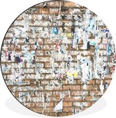 WallCircle - Wandcirkel - Muurcirkel - Baksteen - Muur - Poster - Aluminium - Dibond - ⌀ 90 cm - Binnen en Buiten