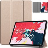 Hoes geschikt voor iPad Pro / Pro 2021 / 2020 Goud - 11 Inch - Hoes geschikt voor iPad pro 2020 Hoes - Hoes geschikt voor iPad pro 2021 smart cover Trifold