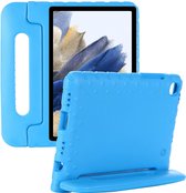 Hoes Kinderen Geschikt voor Samsung Galaxy Tab A8 - Kids proof back cover - Draagbare tablet kinderhoes met handvat – Blauw