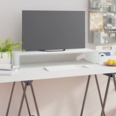 Decoways - Tv-meubel/monitorverhoger wit 80x30x13 cm glas