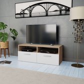 Decoways - Tv-meubel 95x35x36 cm spaanplaat eikenkleurig en wit