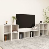 Decoways - 5-delige Tv-meubelset spaanplaat hoogglans wit