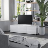 Decoways - Tv-meubel 120x34x30 cm spaanplaat hoogglans wit