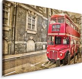 Schilderij - Dubbeldekker, Londen Engeland, Premium Print op Canvas