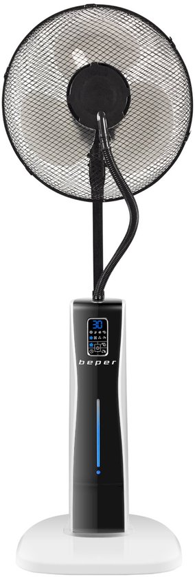 Mobiele draagbare mistventilator 75W met touchscreen, oplaadbaar USB, zwart/wit, persoonlijk gebruik