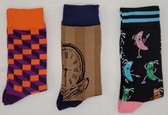 Crazy Soxx - 3 paar vrolijke Sokken - Grappige Sokken - Funny Socks - Humor - Happy