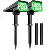 2 PACK - Solar Light - Outdoor - 3000 K/6000 k/RGB/GROEN - Solar Tuin Licht - IP65 - Solar Spotlight - Voor Landschap Path - Solar Wandlamp