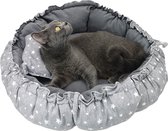 Pochon Pet Daisy - Kattenmand met Kussen - Grijs - Zachte Pluche - Omkeerbare Mand - 4 in 1 Kattenmandje - Kattenkussen - Kattenmanden