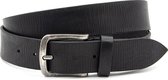 Thimbly Belts Heren jeans riem zwart - heren riem - 4 cm breed - Zwart - Echt Leer - Taille: 85cm - Totale lengte riem: 100cm
