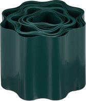 Relaxdays 1x grasrand flexibel - borderrand golvend - 9 m - kunststof - 10 cm hoog - groen