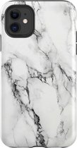 Backcover Marmerlook Hoesje iPhone 12 Wit - Telefoonhoesje - Smartphonehoesje - Zonder Screen Protector