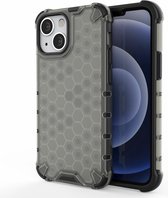 Lunso - Honinggraat Armor Backcover hoes - iPhone 13 Mini - Zwart