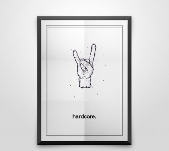 Hardcore zwart wit poster | muziek poster zonder lijst |