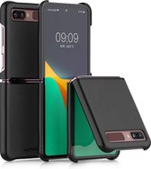 kwmobile Hoesje geschikt voor Samsung Galaxy Z Flip - 2-delig telefoonhoesje in zwart - Imitatieleer