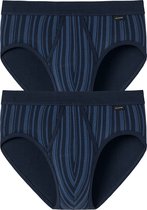 SCHIESSER Original Classics sportslips (2-pack) - Feinripp met gulp - donkerblauw gestreept - Maat: 3XL