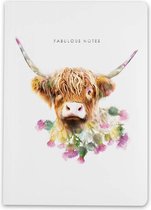 Luxury Highland Cow Notebook - Bullet journal - Dagboek - A5 – Gelineerd – Hooglander Koe