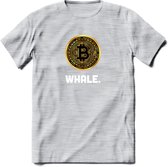 Bitcoin Whale - Crypto T-Shirt Kleding Cadeau | Dames / Heren / Unisex | Bitcoin / Ethereum shirt | Grappig Verjaardag kado | BTC Tshirt Met Print | - Licht Grijs - Gemaleerd - M