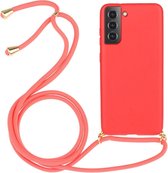 Lunso - Coque arrière avec cordon - Samsung Galaxy S22 - Rouge