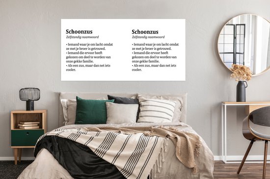 Poster Sister - Citations - Dictionnaire - 150x75 cm - Décorations de Noël - Décoration de Noël pour l'intérieur - Noël