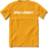 When Lambo - Crypto T-Shirt Kleding Cadeau | Dames / Heren / Unisex | Bitcoin / Ethereum shirt | Grappig Verjaardag kado | BTC Tshirt Met Print | - Geel - 3XL