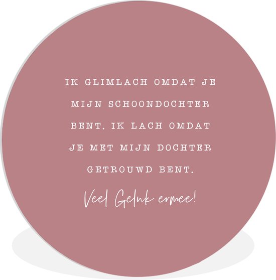 Cercle Mural - Cercle Mural Intérieur - Belle-Fille - Mariage - Citations - ⌀ 140 cm - Décoration murale - Peintures Ronds