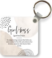 Sleutelhanger - Uitdeelcadeautjes - Girlboss - Spreuken - Quotes - Woordenboek - Plastic