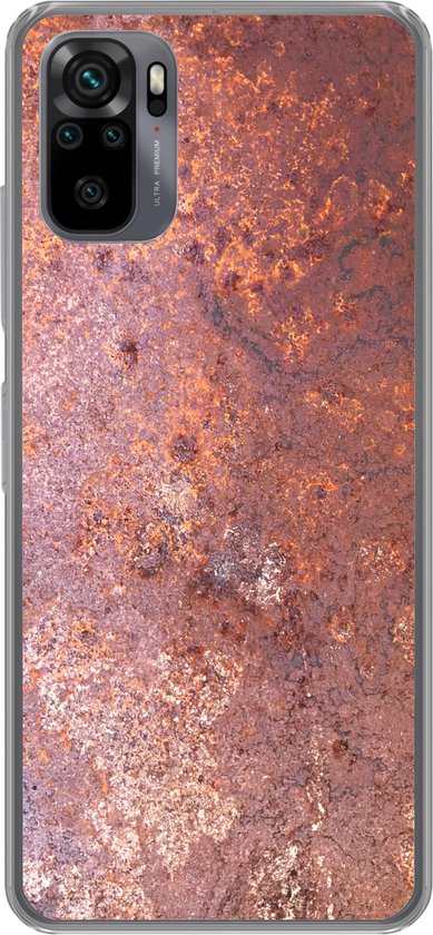 Coque Xiaomi Redmi Note 10S - Rouille - Plaque métal - Vintage - Coque Téléphone Siliconen