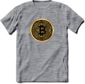 Bit-Coin - Crypto T-Shirt Kleding Cadeau | Dames / Heren / Unisex | Bitcoin / Ethereum shirt | Grappig Verjaardag kado | Tshirt Met Print  Prijs - Donker Grijs - Gemaleerd - 3XL