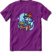 Mining Wolf - Crypto T-Shirt Kleding Cadeau | Dames / Heren / Unisex | Bitcoin / Ethereum shirt | Grappig Verjaardag kado | Tshirt Met Print  Prijs - Paars - M