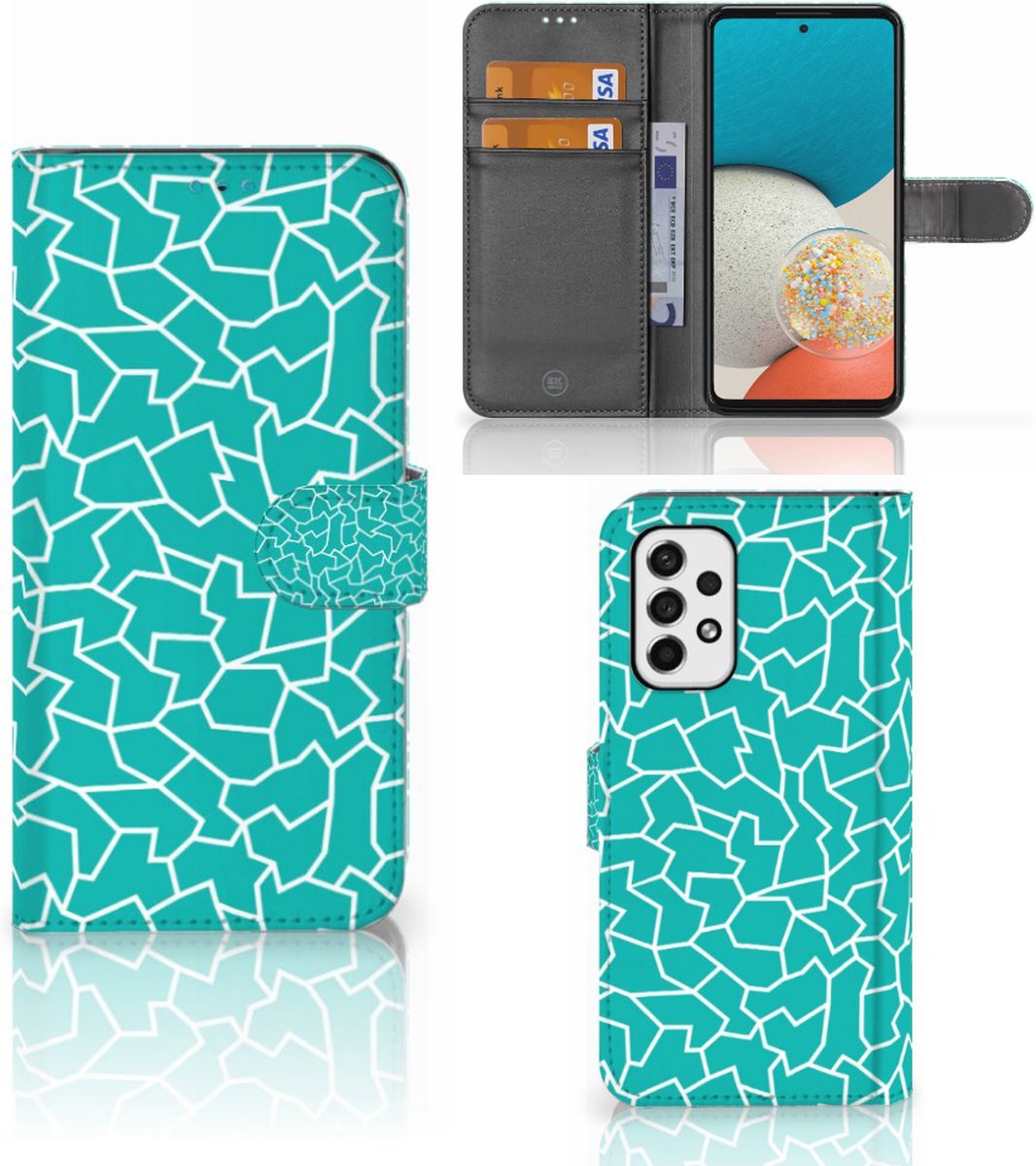 Samsung Galaxy A53 Hoesje Cracks Blue
