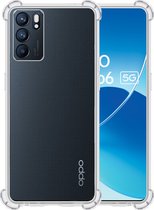 Oppo Reno 6 Hoesje Siliconen Shock Proof Case Transparant - Oppo Reno 6 Hoesje Transparant - Oppo Reno 6 Hoes Cover Case Shockproof
