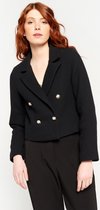 LOLALIZA Cropped tweed blazer - Zwart - Maat 44