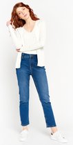 LOLALIZA Cardigan met V-hals - Ecru - Maat XL