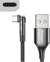 Essager Draaibare USB-C Kabel Fast Charge 180 Graden 1m Zwart