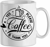 Mok 'Yes please coffee and thank you' | Coffee| Koffie| Kadootje voor hem| Kadootje voor haar