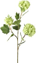 Viv! Home Luxuries Sneeuwbal - zijden bloem - groen - 81cm - topkwaliteit