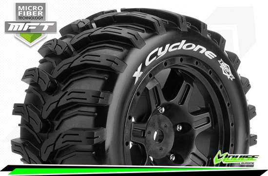 Foto: Louise rc mft x cyclone kraton 8s serie tire set mounted sport black wheels hex 24mm l t3298bm