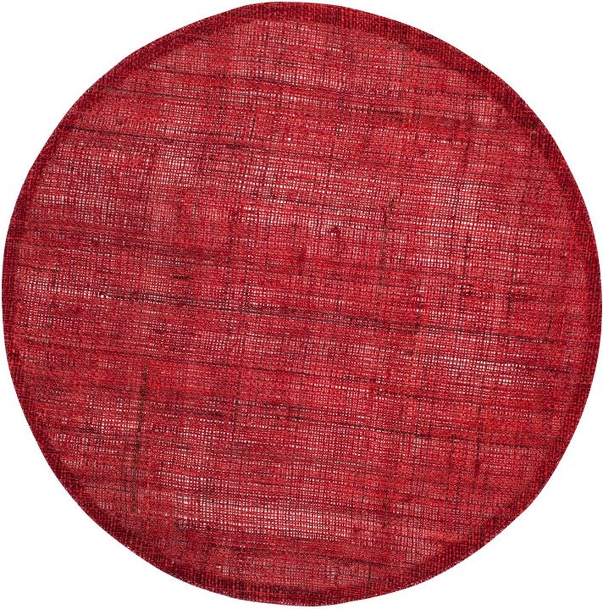 Placemat Linnen rond donker rood set/6