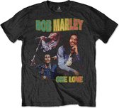 Bob Marley Heren Tshirt -L- One Love Homage Zwart