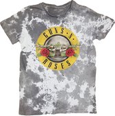 Guns N' Roses - Classic Logo Heren T-shirt - M - Wit/Grijs