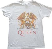 Queen Heren Tshirt -M- Classic Crest Wit